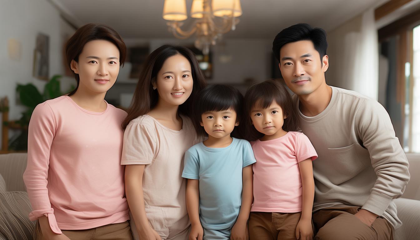 7月10日章子怡嫂子殷旭晒全家照，为大女儿月亮庆19岁生日